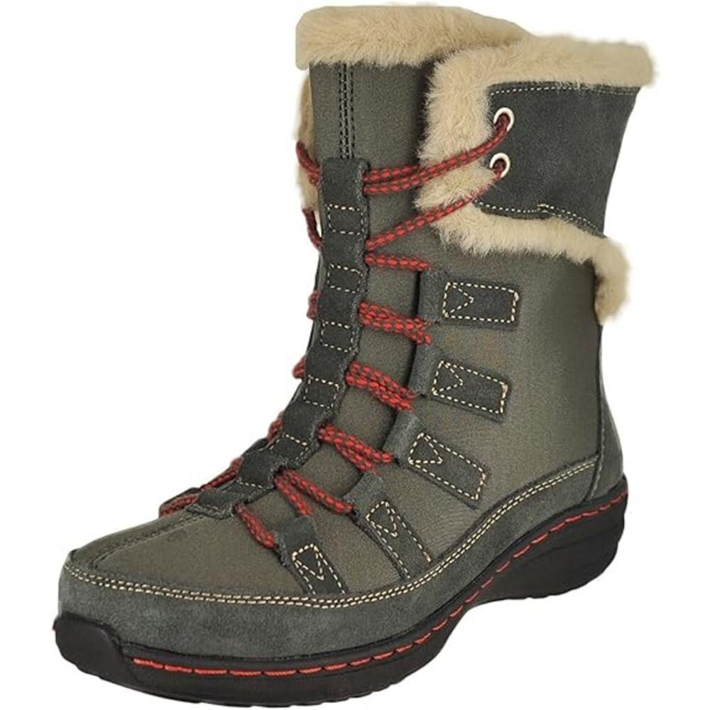 Aetrex Fiona Berries Short Lace-Up Boot Greyberry Size 7.5-8